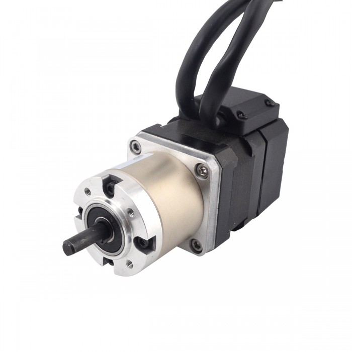 Motore passo-passo con riduttore Nema 17 Lunghezza=34mm 1,8 gradi 0,22Nm 12V con encoder 27:1 1000CPR