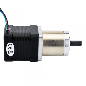 Motore passo-passo Nema 17 bipolare Lunghezza=48mm 44Ncm 0,0253 gradi 1,68A 2,8V con riduttore epicicloidale 71:1