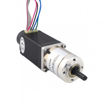 Motore passo-passo Nema 11 a circuito chiuso 1,8 gradi 0,14 Nm 0,67 A 8,04 V con riduttore epicicloidale 14:1 ed encoder